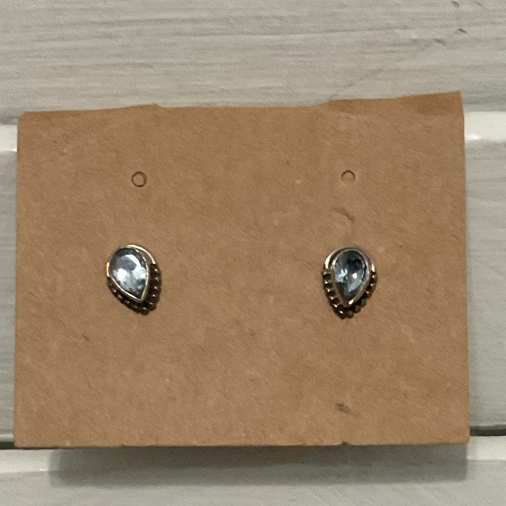 Elegant Silver Stone Stud Earrings